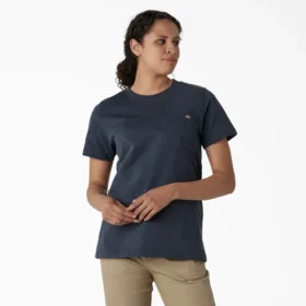 Chemise à manches courtes et poche pour femme