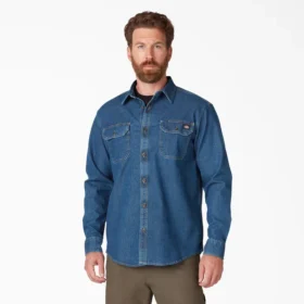 Chemise à manches longues en denim Flex
