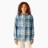Chemise à manches longues en flanelle à carreaux pour femme Chemise à manches longues en flanelle à carreaux pour femme