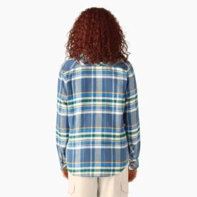 Chemise à manches longues en flanelle à carreaux pour femme