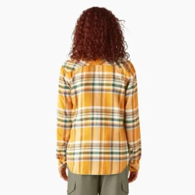 Chemise à manches longues en flanelle à carreaux pour femme
