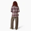 Chemise à manches longues en flanelle à carreaux pour femme Chemise à manches longues en flanelle à carreaux pour femme