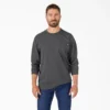 Chemise à manches longues et poche, en jersey épais chiné Chemise à manches longues et poche, en jersey épais chiné