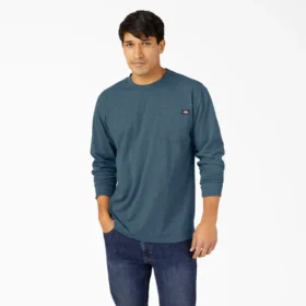 Chemise à manches longues et poche, en jersey épais chiné