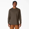 Chemise à manches longues et poche, en jersey épais chiné Chemise à manches longues et poche, en jersey épais chiné