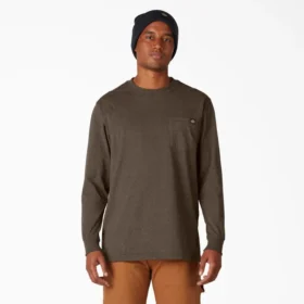 Chemise à manches longues et poche, en jersey épais chiné