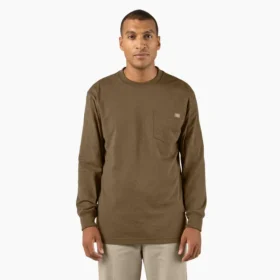 Chemise à manches longues et poche, en jersey épais chiné
