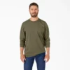 Chemise à manches longues et poche, en jersey épais chiné Chemise à manches longues et poche, en jersey épais chiné