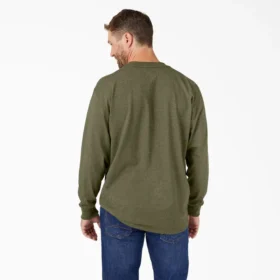 Chemise à manches longues et poche, en jersey épais chiné