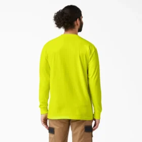 Chemise à manches longues et poche, en jersey épais fluo