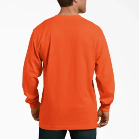 Chemise à manches longues et poche, en jersey épais fluo