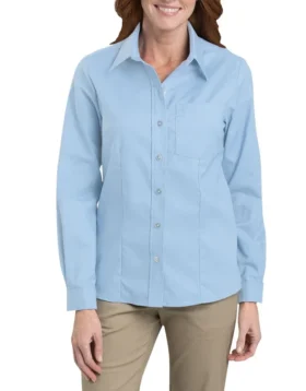 Chemise Oxford extensible à manches longues pour femme