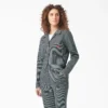 Combinaison à manches longues à coupe décontractée pour femme, rayures hickory Combinaison à manches longues à coupe décontractée pour femme, rayures hickory