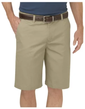 Dickies kaki 10 pouces, coupe classique, devant plat