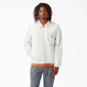 Eisenhower Jacket en toile de coton délavée à la pierre, sans doublure