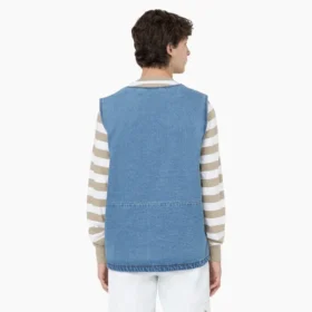 Gilet en denim à fermeture éclair