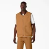 Gilet en toile de coton délavée à poils longs doublé de polaire