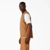Gilet en toile de coton délavée à poils longs doublé de polaire