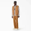 Gilet en toile de coton délavée à poils longs doublé de polaire