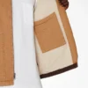 Gilet en toile de coton délavée à poils longs doublé de polaire
