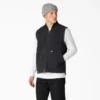 Gilet en toile de coton délavée à poils longs doublé de polaire Gilet en toile de coton délavée à poils longs doublé de polaire