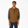 Gilet en toile de coton doublé de polaire à poils longs Gilet en toile de coton doublé de polaire à poils longs