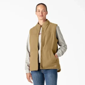 Gilet en toile de coton doublé polaire pour femme Gilet en toile de coton doublé polaire pour femme