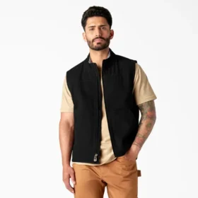 Gilet en toile de coton épaisse doublé polaire