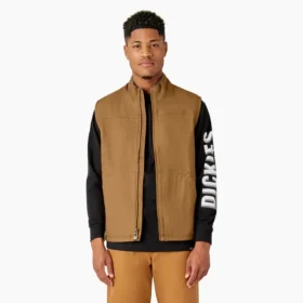 Gilet en toile de coton épaisse doublé polaire