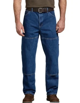 Jean de charpentier en denim à coupe décontractée et Double Knee aux genoux