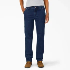 Jeans de menuisier pour femme, coupe décontractée et souple