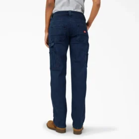 Jeans de menuisier pour femme, coupe décontractée et souple
