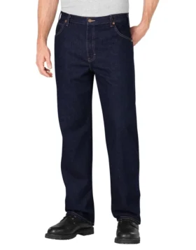 Jeans en denim à coupe ample et jambes droites