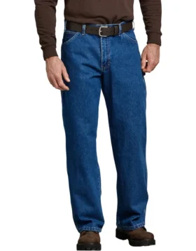 Jeans en denim de charpentier à coupe ample