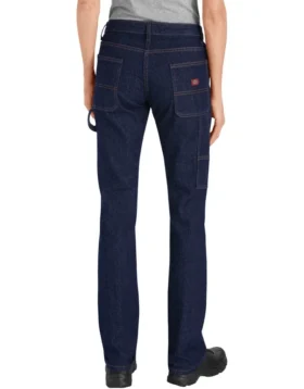 Jeans en denim de style charpentier industriel à coupe décontractée pour femme