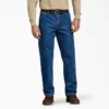 Jeans en denim épais à coupe décontractée et jambes droites