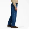 Jeans en denim épais à coupe décontractée et jambes droites