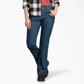 Jeans pour femme à coupe ample doublé de flanelle