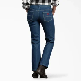 Jeans pour femme à coupe ample doublé de flanelle