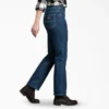 Jeans pour femme à coupe ample doublé de flanelle
