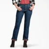 Jeans pour femme à coupe ample doublé de flanelle