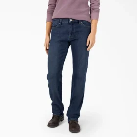 Jeans pour femme à coupe ample et doublé