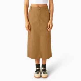 Jupe midi cargo en toile de coton pour femme