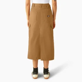 Jupe midi cargo en toile de coton pour femme
