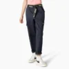 Pantalon cargo court à coupe décontractée et coutures contrastées pour femme