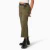 Pantalon cargo court à coupe décontractée et coutures contrastées pour femme