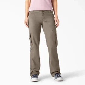 Pantalon cargo droit à la coupe décontractée pour femme