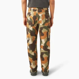 Pantalon cargo en toile de coton imprimé camouflage