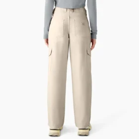 Pantalon cargo en toile de coton pour femme, coupe décontractée Pantalon cargo en toile de coton pour femme, coupe décontractée