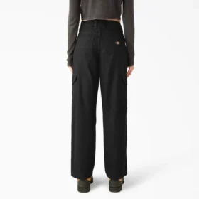 Pantalon cargo en toile de coton pour femme, coupe décontractée